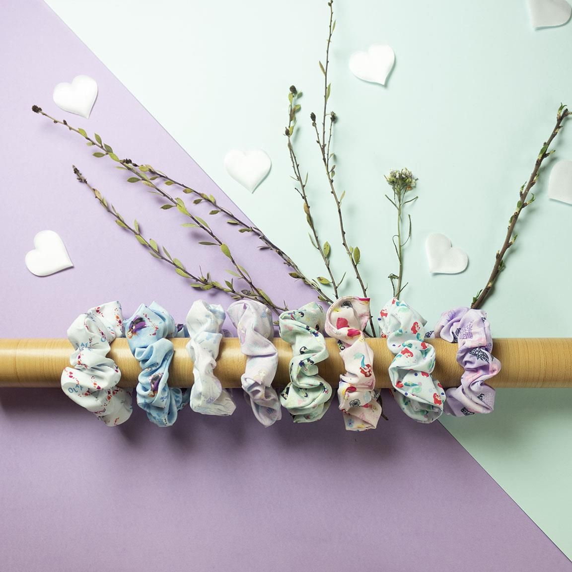 Scrunchies Principesse DISNEY Elastici per Capelli in Tela 5 Pezzi in Confezione - 1913