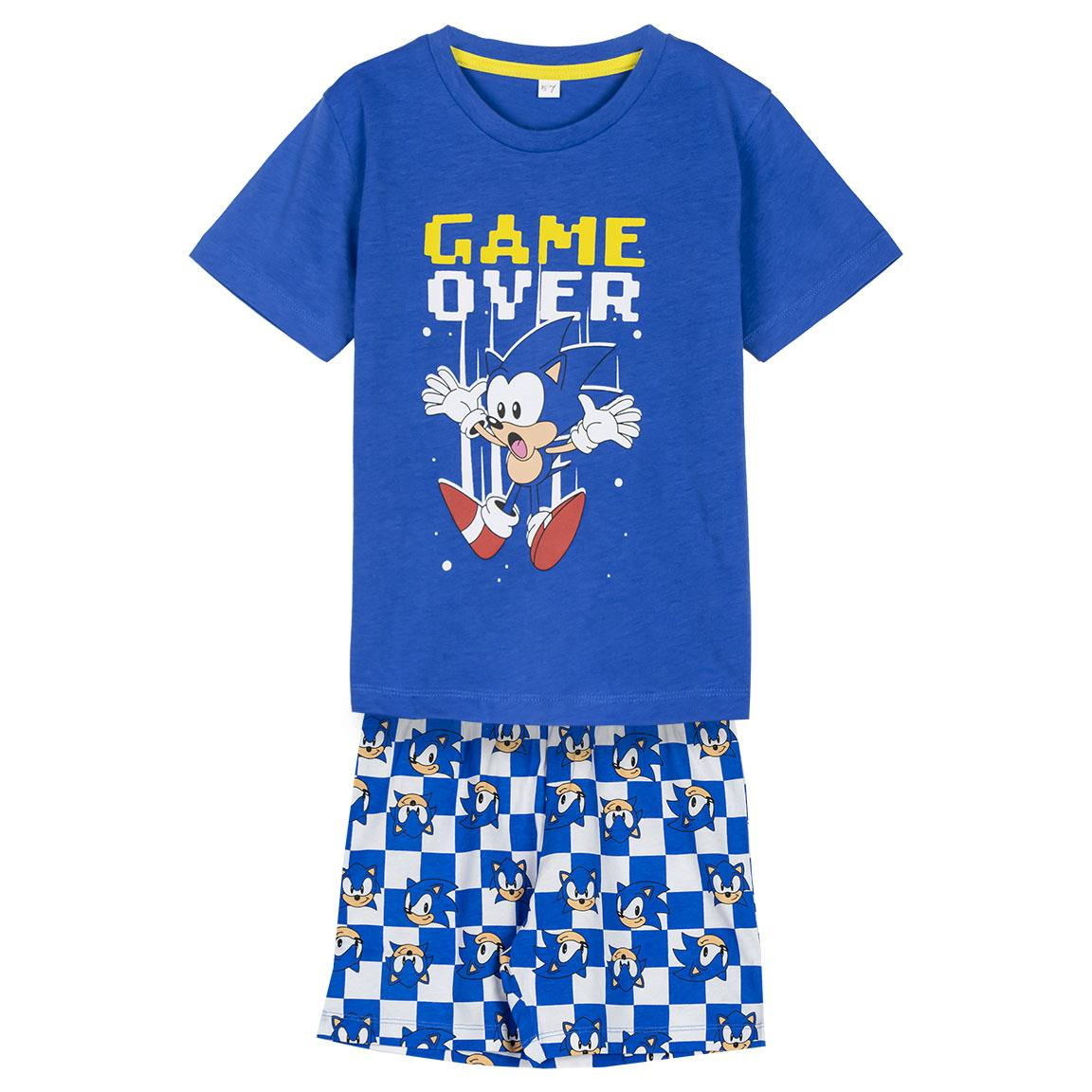 Pigiama Estivo Sonic T-Shirt Short 100% Cotone per Bambini- 2063