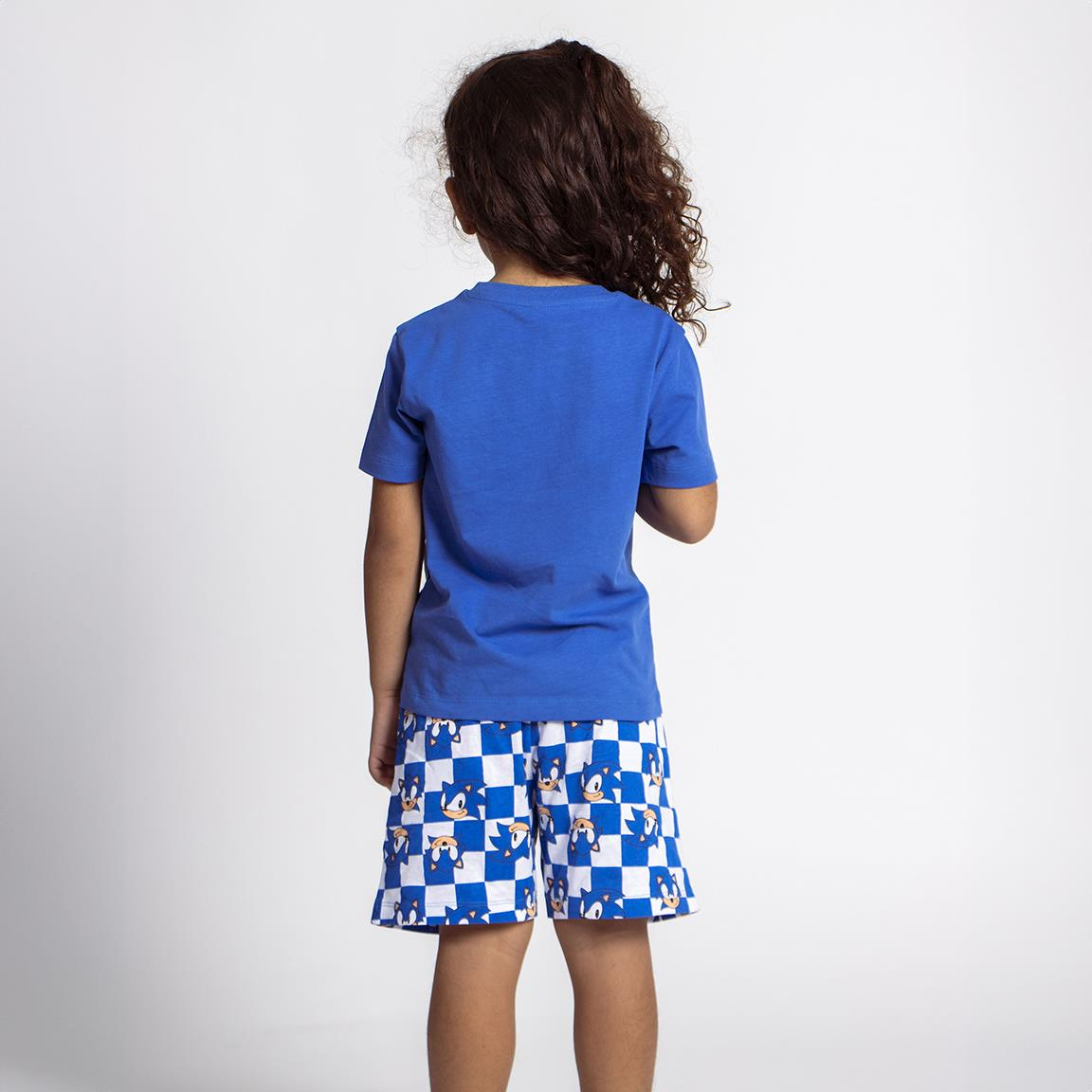 Pigiama Estivo Sonic T-Shirt Short 100% Cotone per Bambini- 2063