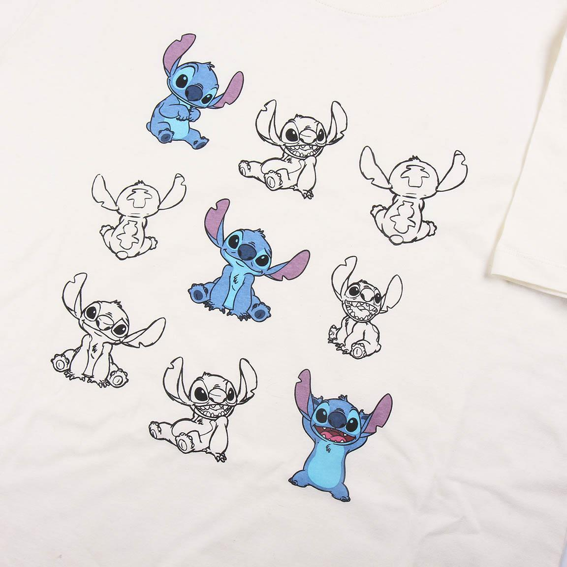 Pigiama Estivo Stitch DISNEY T-Shirt Shorts 100% Cotone per Adulti - 9280