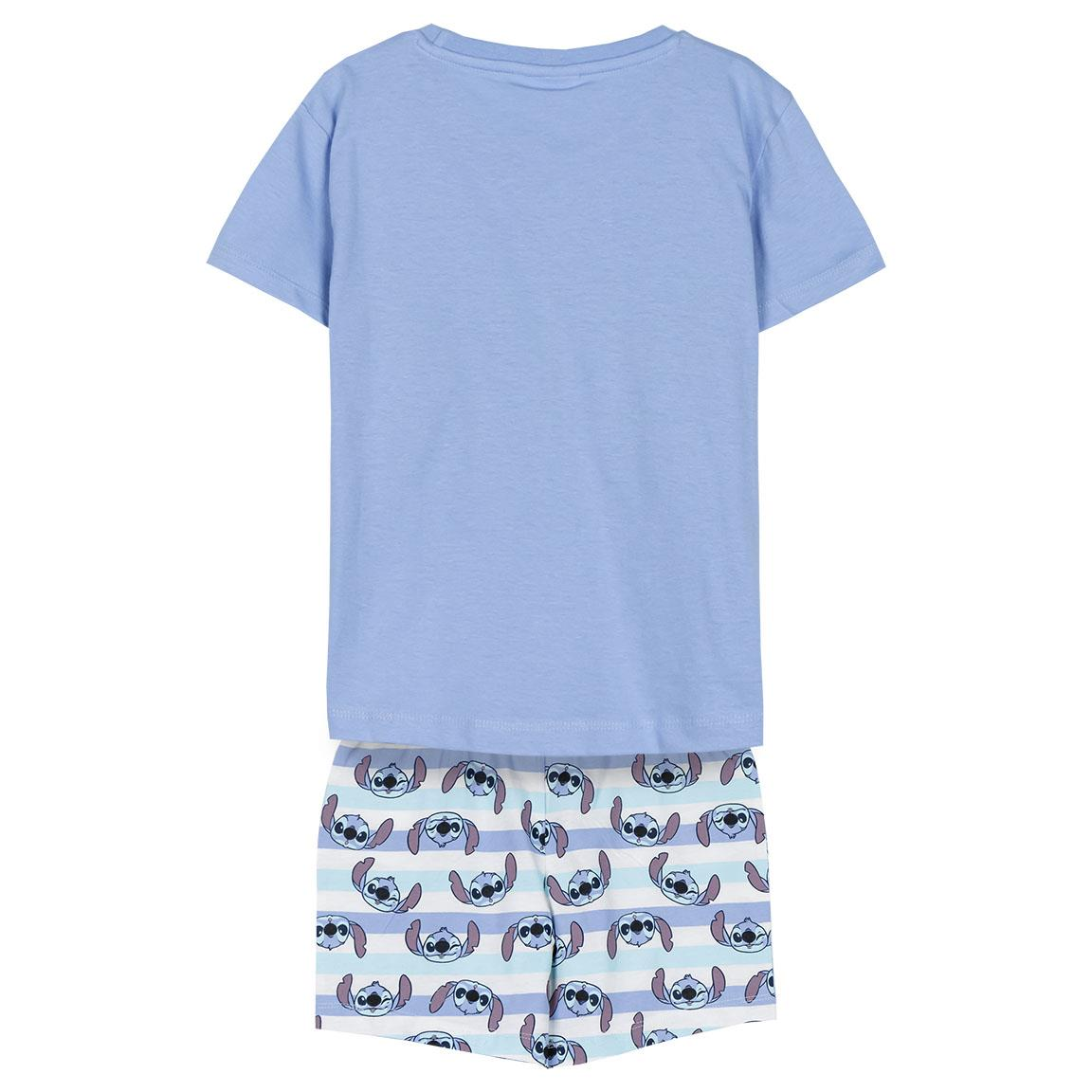 Pigiama Estivo Stitch DISNEY T-Shirt Shors in Cotone Bambini - 2064