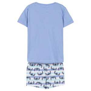 Pigiama Estivo Stitch DISNEY T-Shirt Shors in Cotone Bambini - 2064