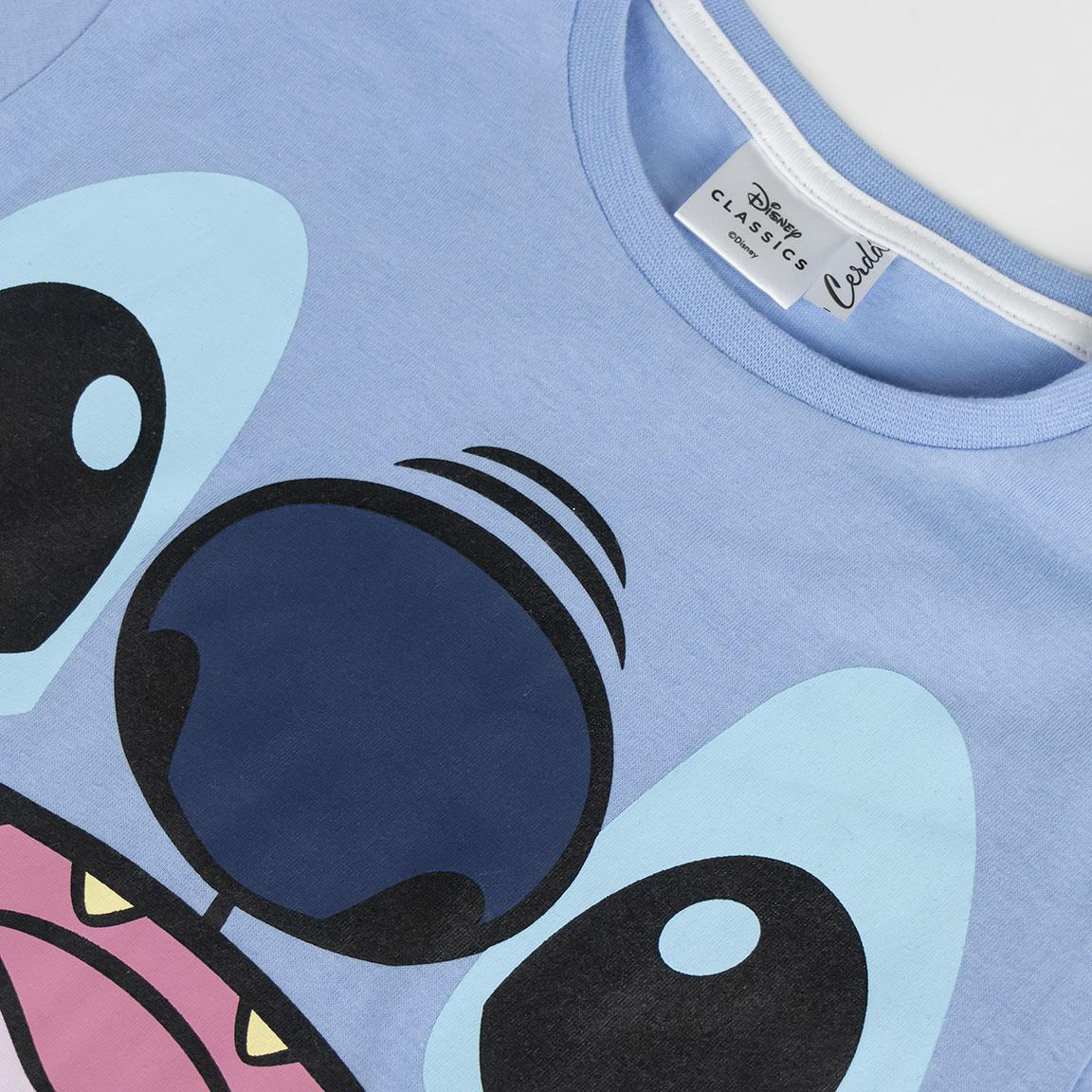 Pigiama Estivo Stitch DISNEY T-Shirt Shors in Cotone Bambini - 2064