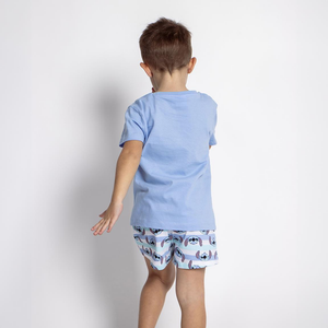 Pigiama Estivo Stitch DISNEY T-Shirt Shors in Cotone Bambini - 2064
