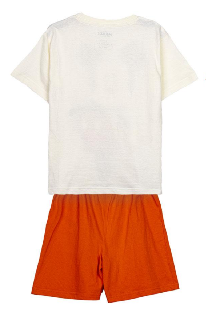 Pigiama Estivo Topolino DISNEY T-Shirt Short 100% Cotone per Bambini- 1329bianco