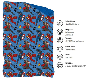 Trapuntino Avengers MARVEL Coperta Copriletto Trapuntato 100 Gsm Letto Singolo 170x250 CM - Ave-1366