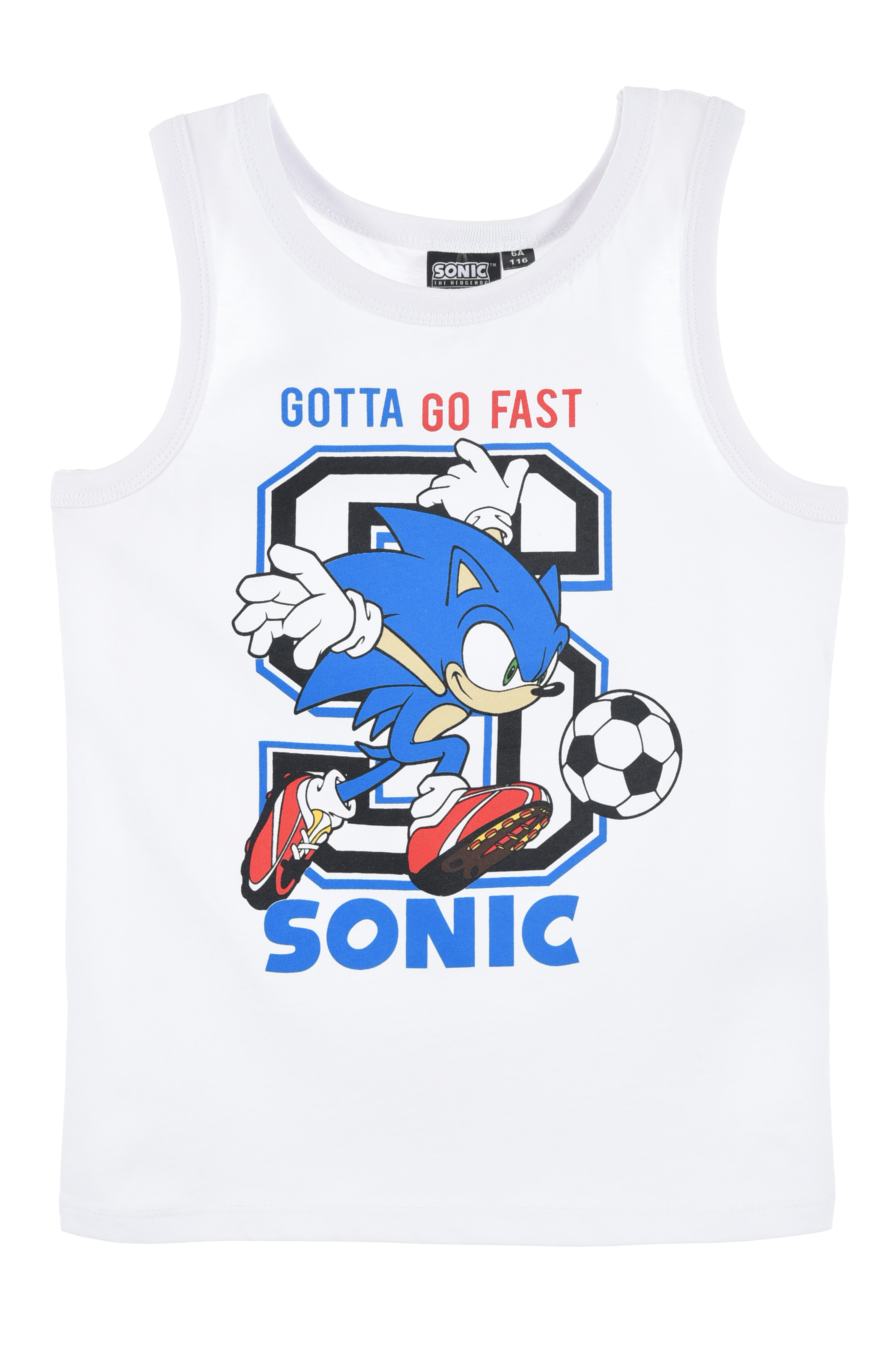 Canotta Sonic Maglietta Bambino 100% Cotone - Ex1011bianco