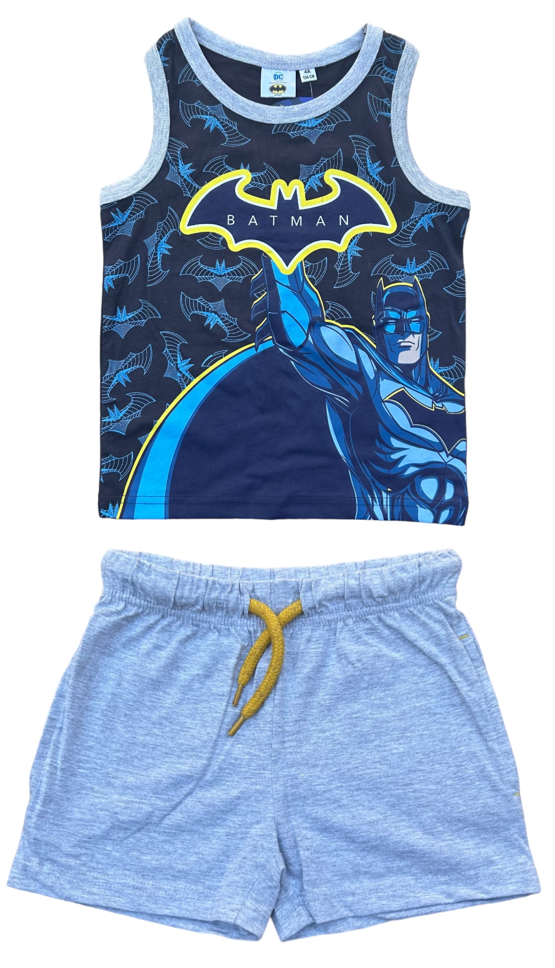 Completo Short + Canotta Batman Bambino 100% Cotone - Ex1070nero