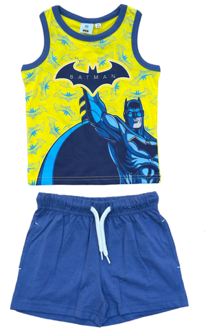 Completo Short + Canotta Batman Bambino 100% Cotone - Ex1070giallo