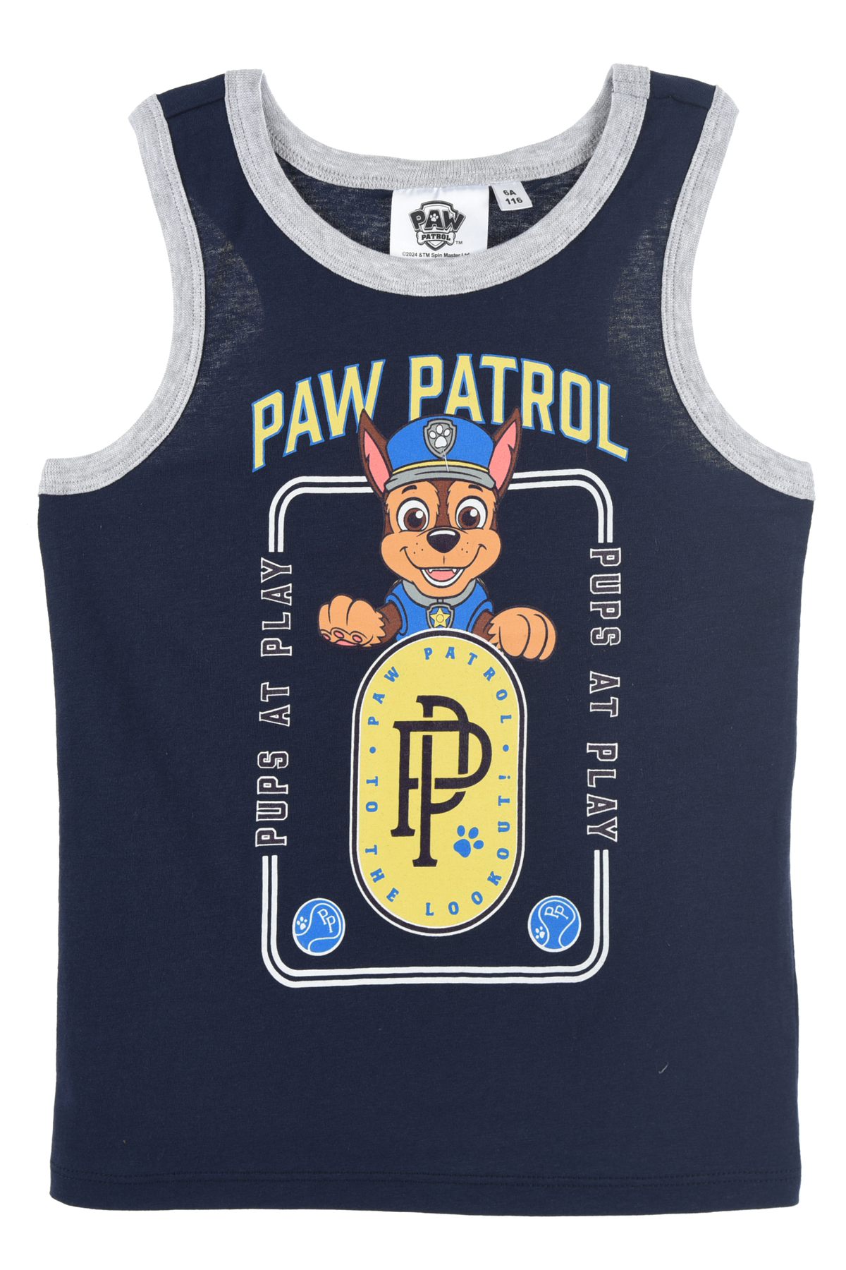 Canotta Paw Patrol Maglietta Bambino 100% Cotone - Ex1010blu
