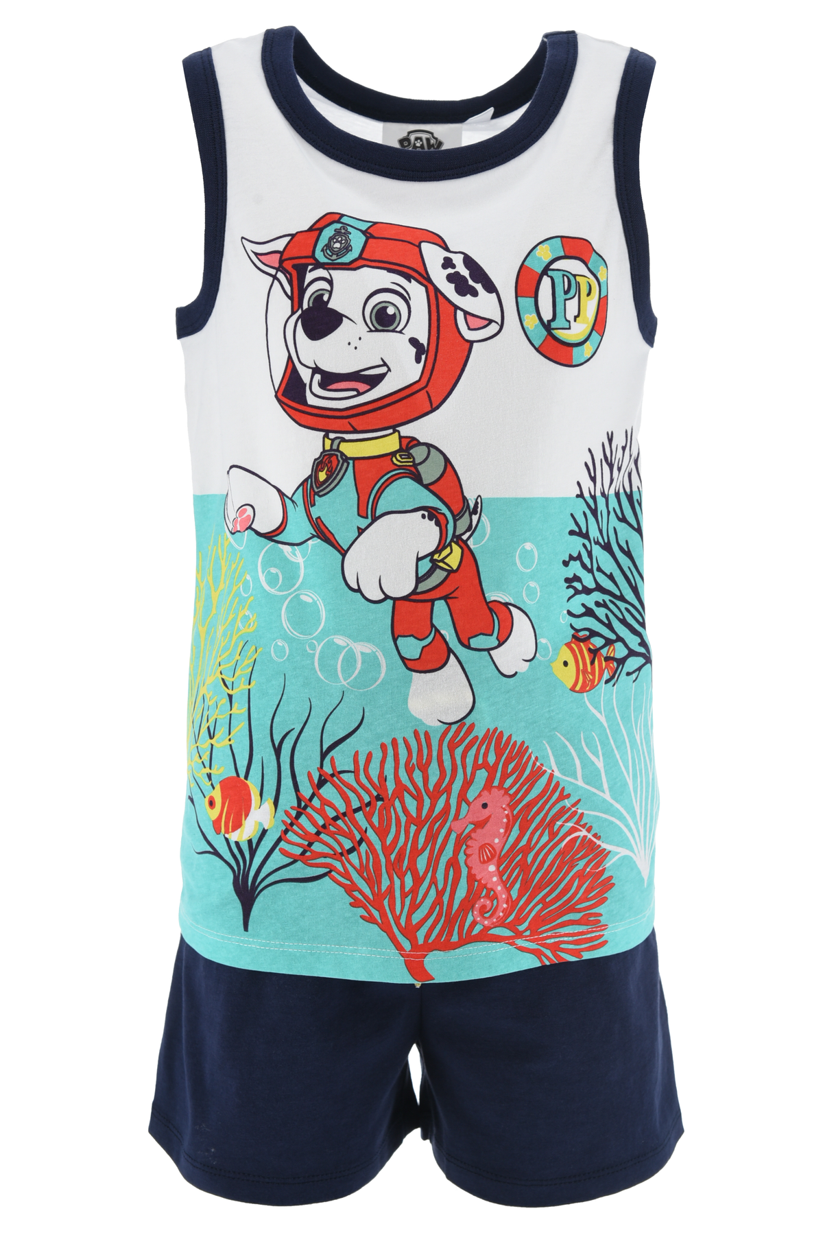 Completo Short + Canotta Paw Patrol Bambino 100% Cotone - Ex1072blu