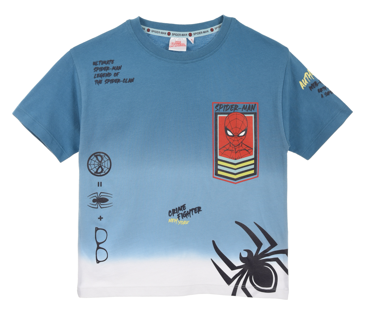 T-Shirt M.c. Spiderman MARVEL Maglietta Bambino 100% Cotone - Ex1191avio