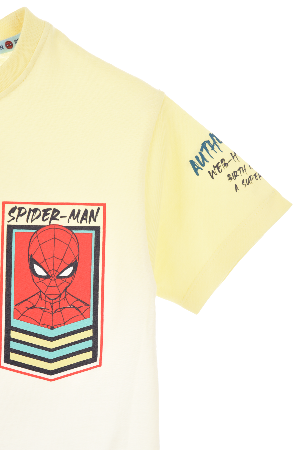 T-Shirt M.c. Spiderman MARVEL Maglietta Bambino 100% Cotone - Ex1191giallo