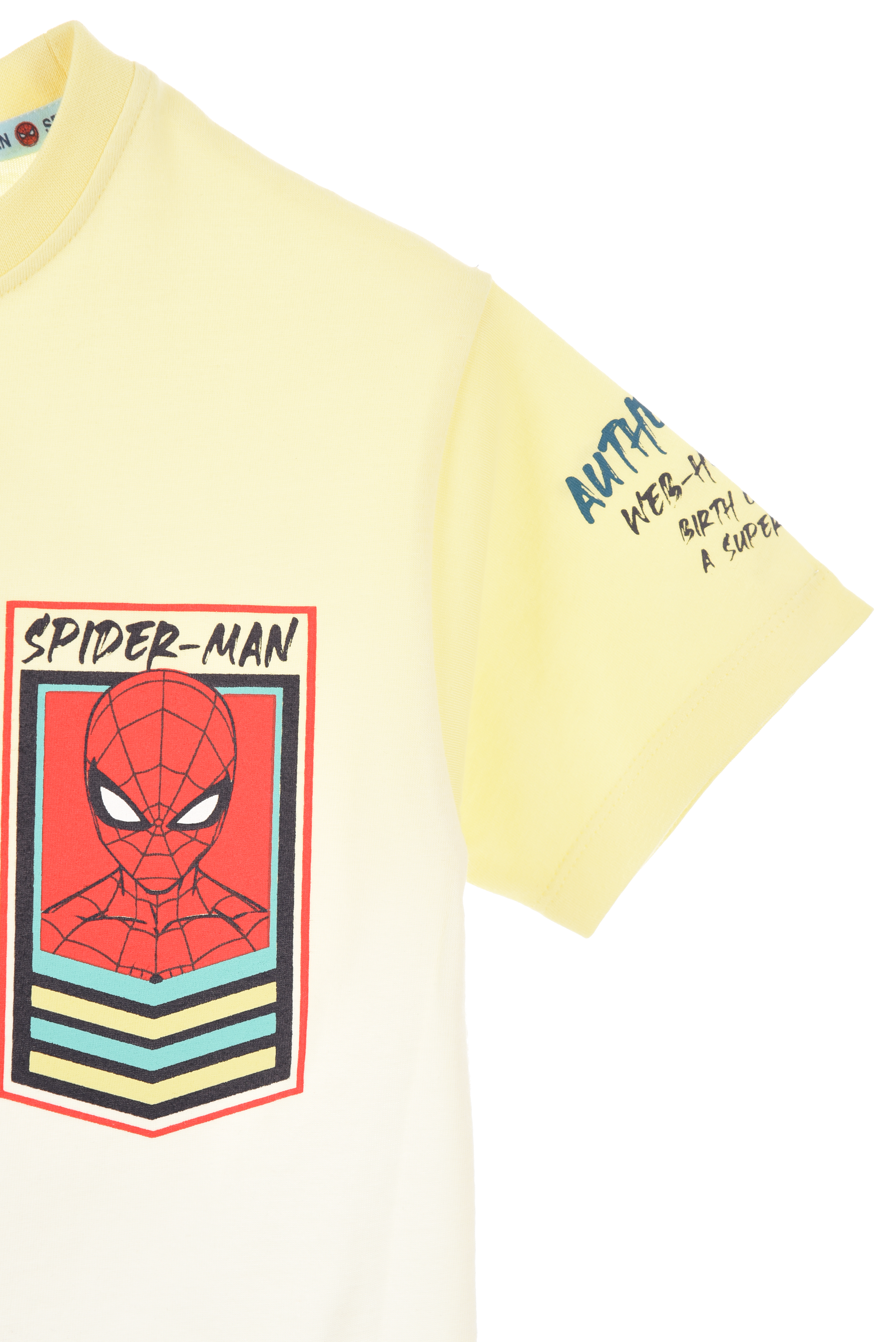 T-Shirt M.c. Spiderman MARVEL Maglietta Bambino 100% Cotone - Ex1191giallo