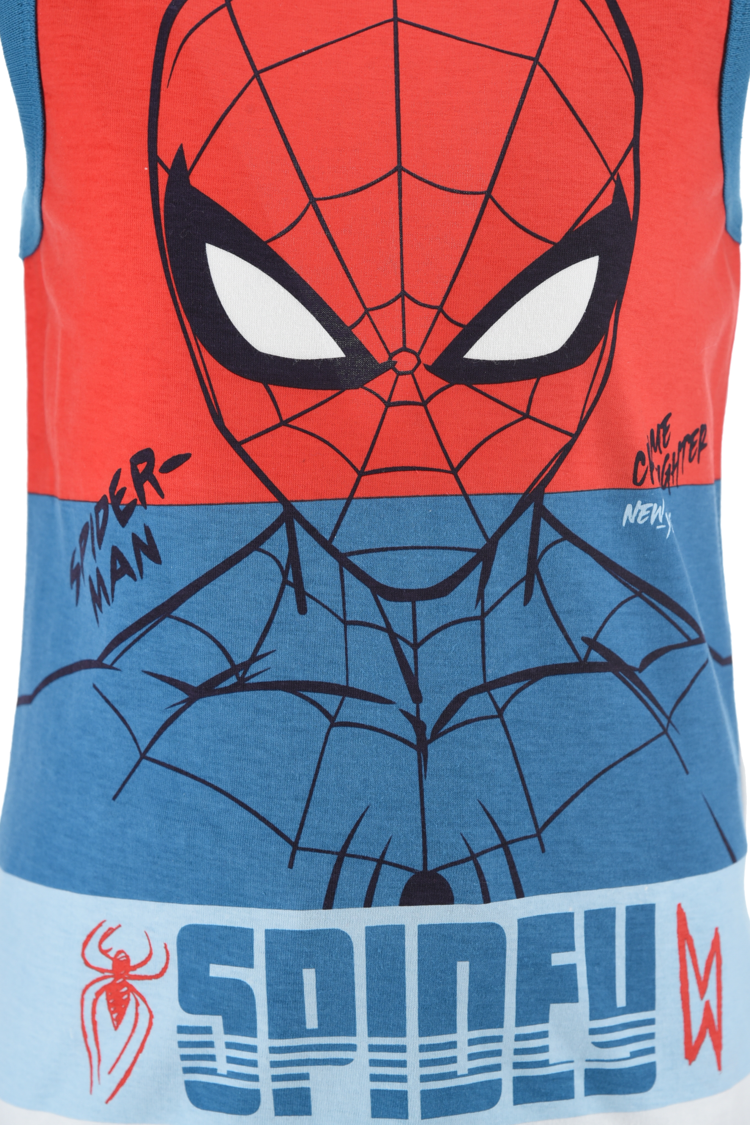 Completo Short + Canotta Spiderman MARVEL Bambino 100% Cotone - Ex1073celeste