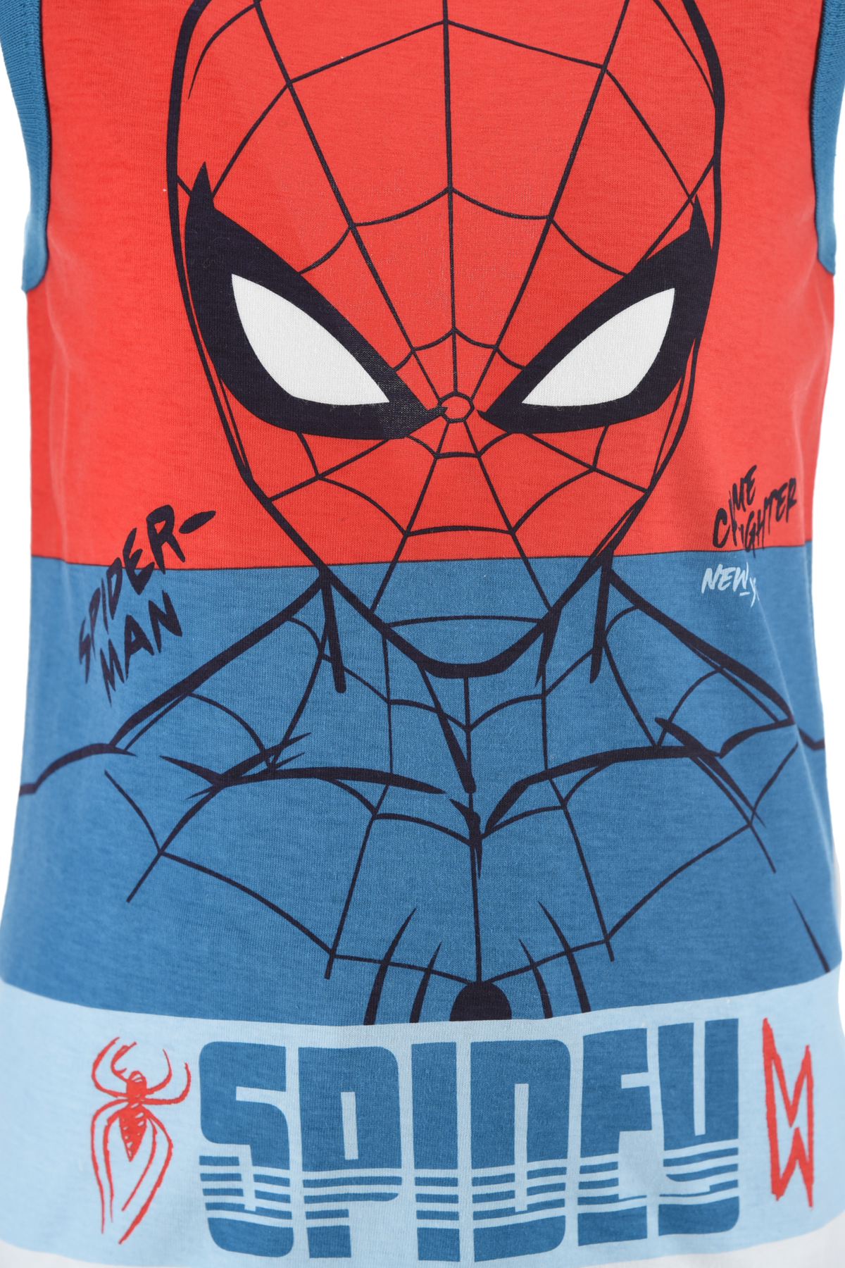 Completo Short + Canotta Spiderman MARVEL Bambino 100% Cotone - Ex1073celeste