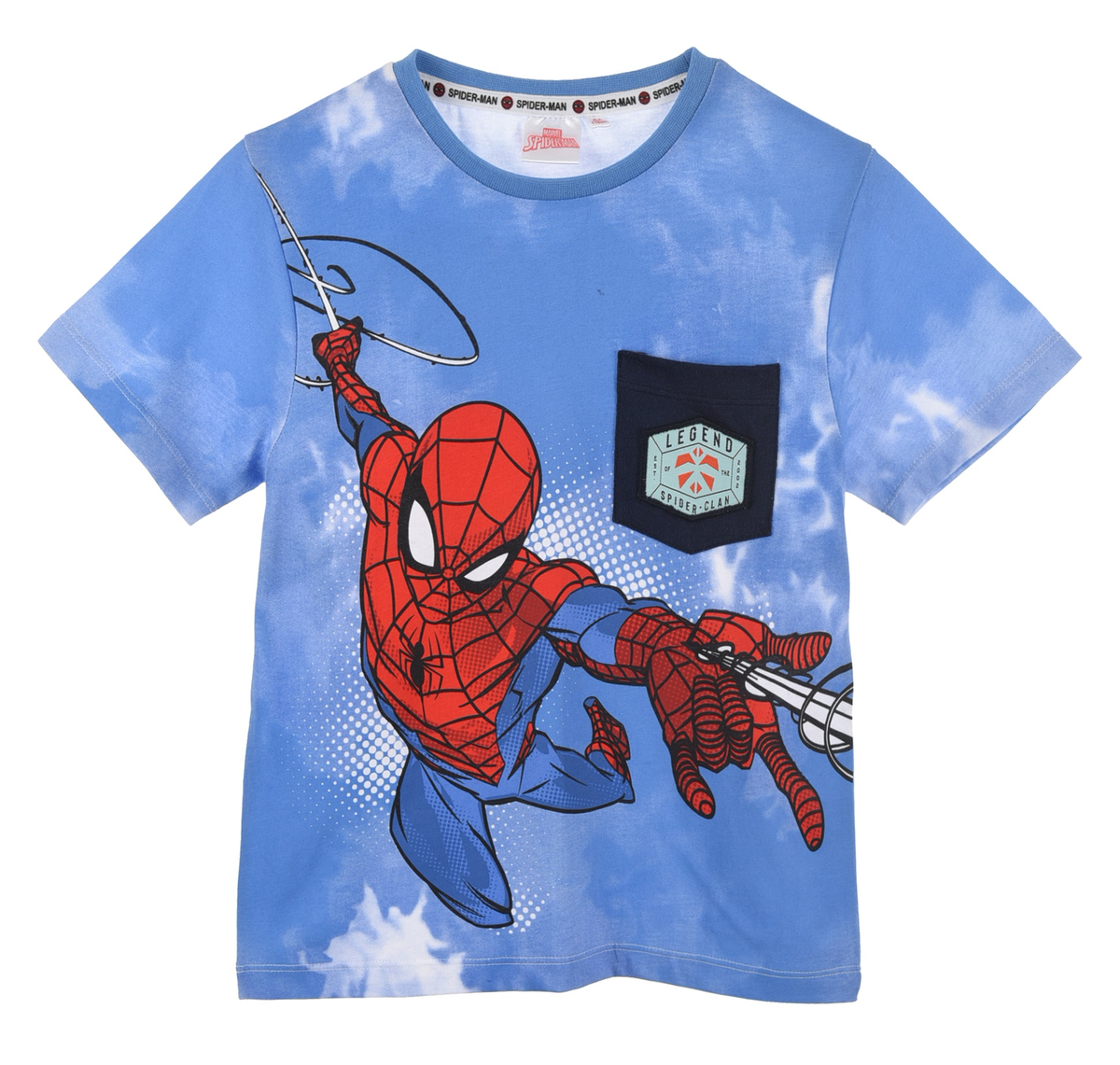 T-Shirt M.c. Spiderman MARVEL Maglietta Bambino 100% Cotone - Ex1184avio
