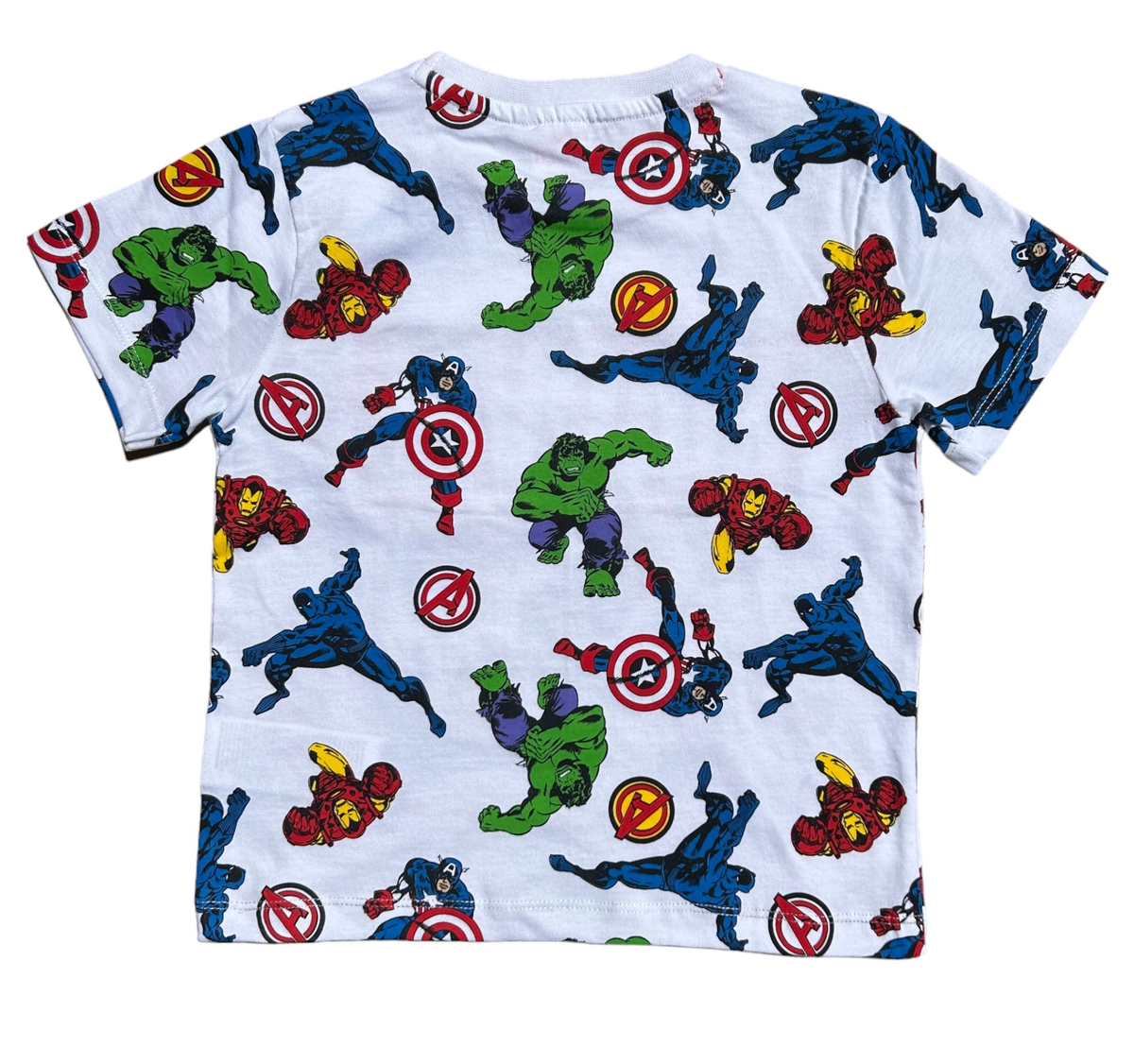 T-Shirt M.c. Avengers MARVEL Maglietta Bambino 100% Cotone - Ex1224bianco