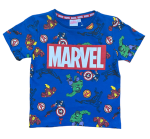 T-Shirt M.c. Avengers MARVEL Maglietta Bambino 100% Cotone - Ex1224blu
