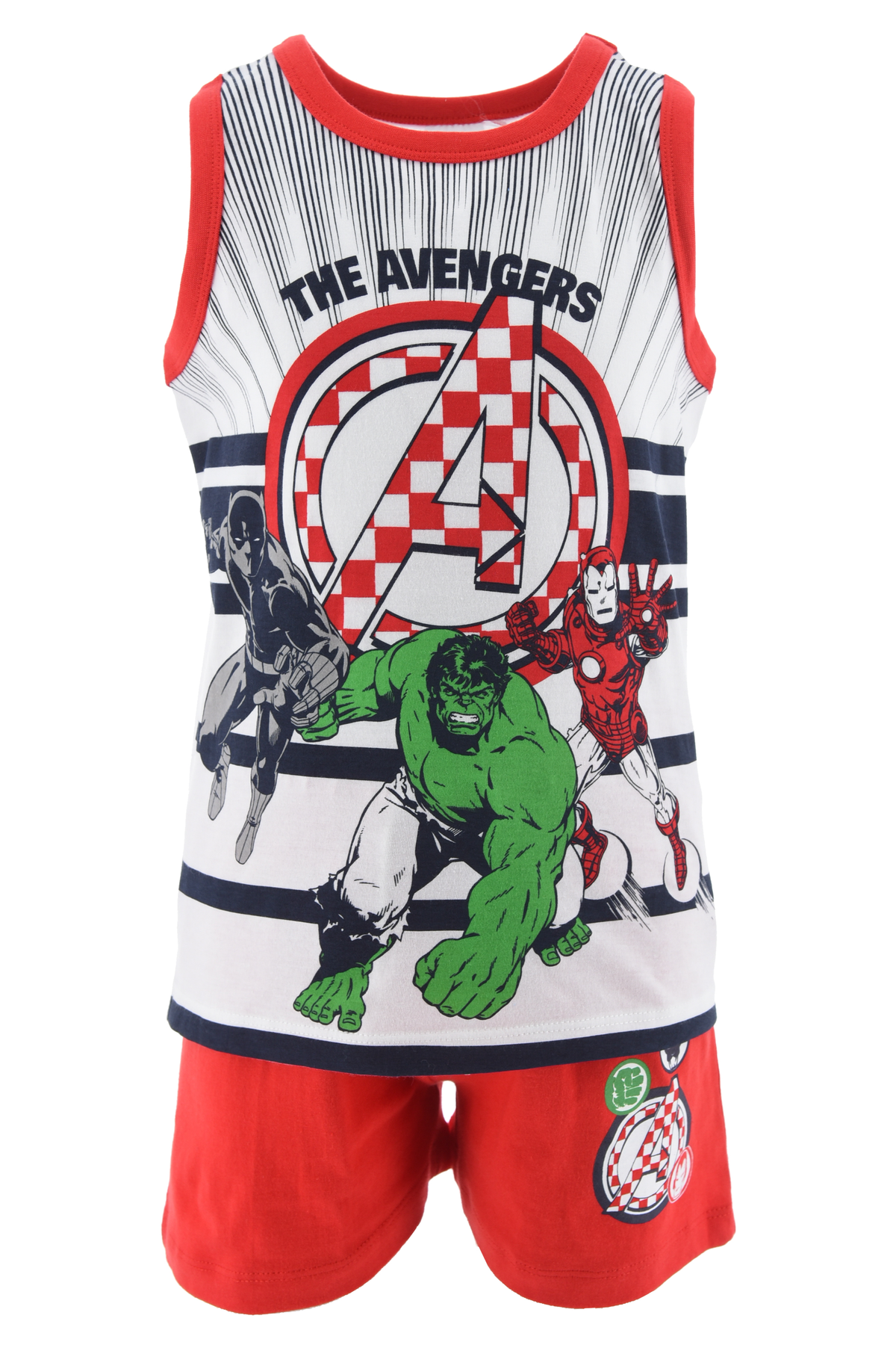Completo Short + Canotta Avengers MARVEL Bambino 100% Cotone - Ex1069rosso
