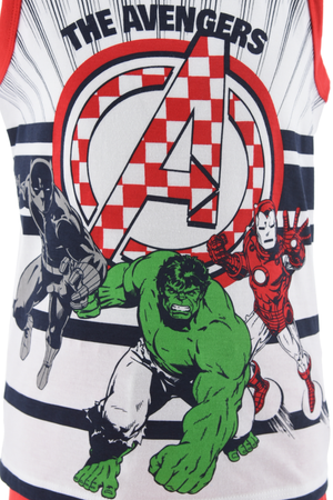 Completo Short + Canotta Avengers MARVEL Bambino 100% Cotone - Ex1069rosso