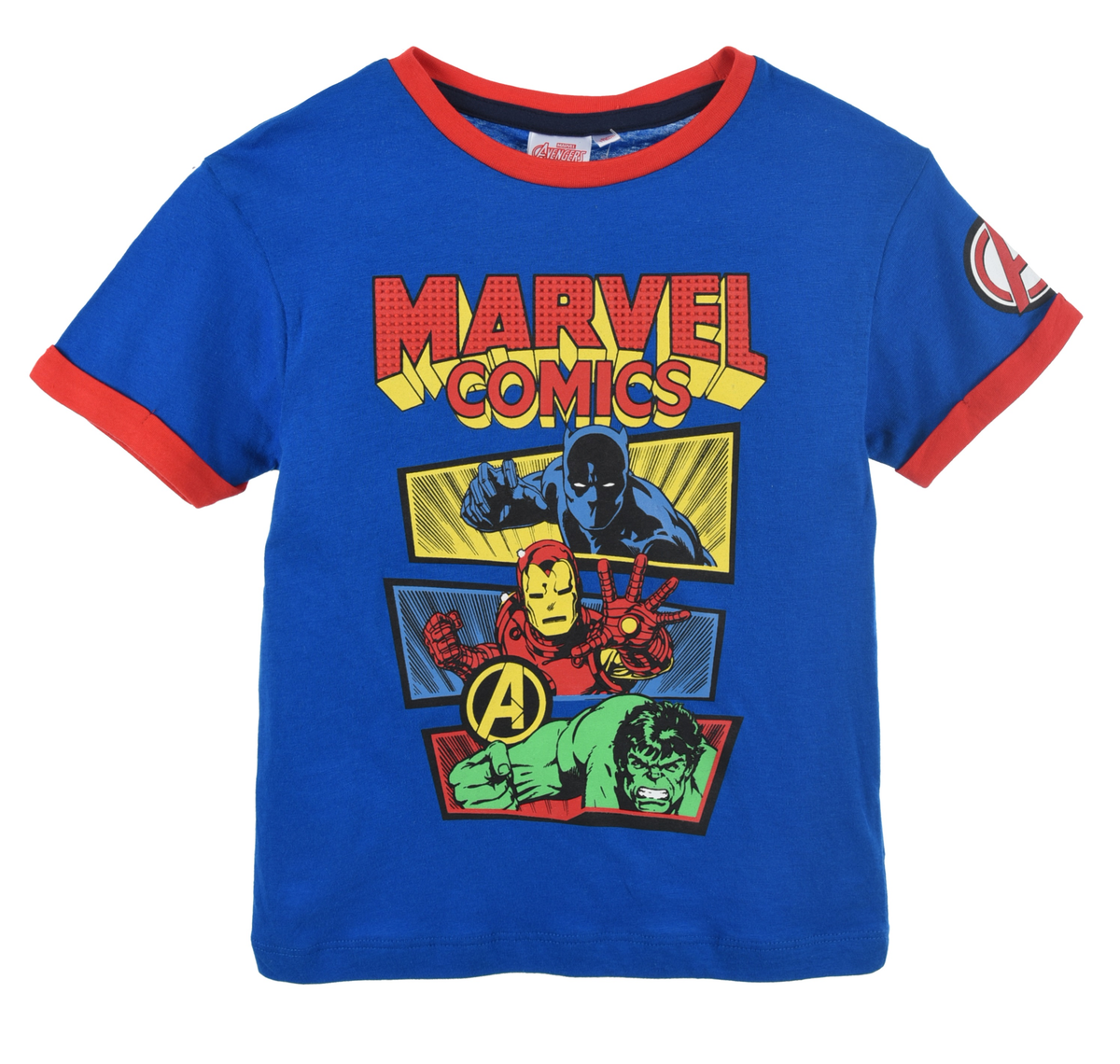 T-Shirt M.c. Avengers MARVEL Maglietta Bambino 100% Cotone - Ex11064blu