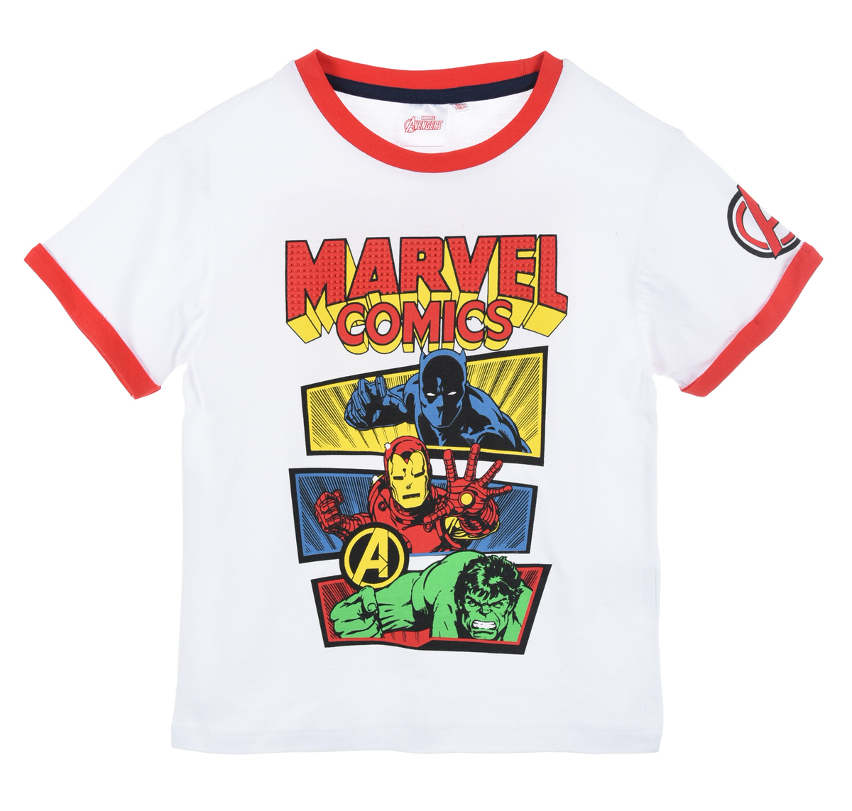 T-Shirt M.c. Avengers MARVEL Maglietta Bambino 100% Cotone - Ex11064bianco
