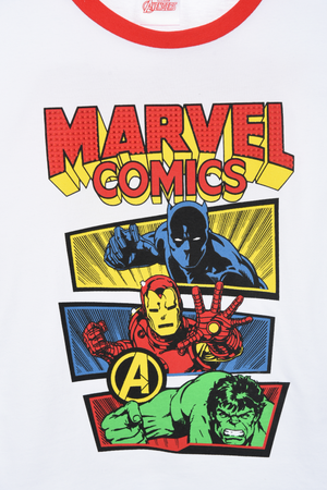 T-Shirt M.c. Avengers MARVEL Maglietta Bambino 100% Cotone - Ex11064bianco