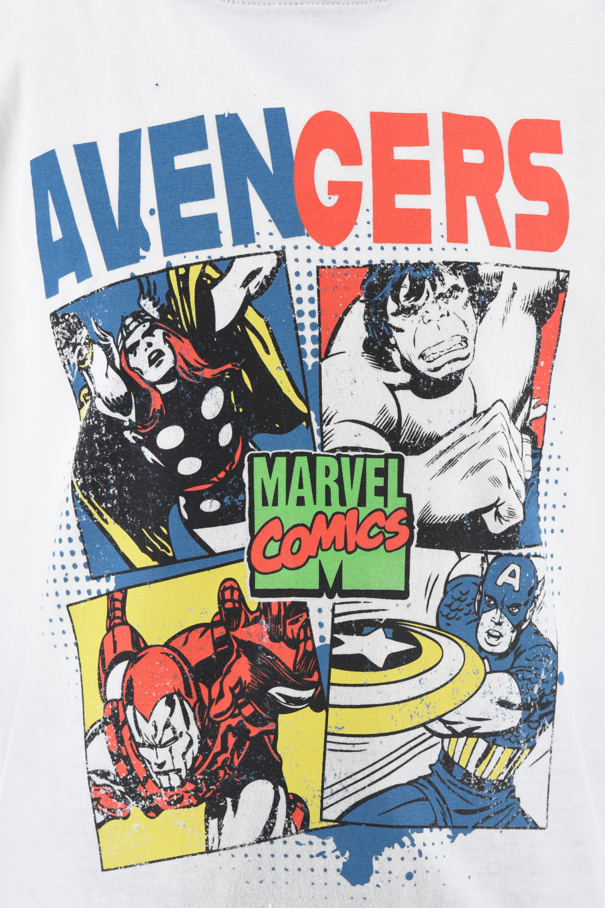 Completo Short + T-Shirt Avengers MARVEL Bambino 100% Cotone - Ex1033bianco