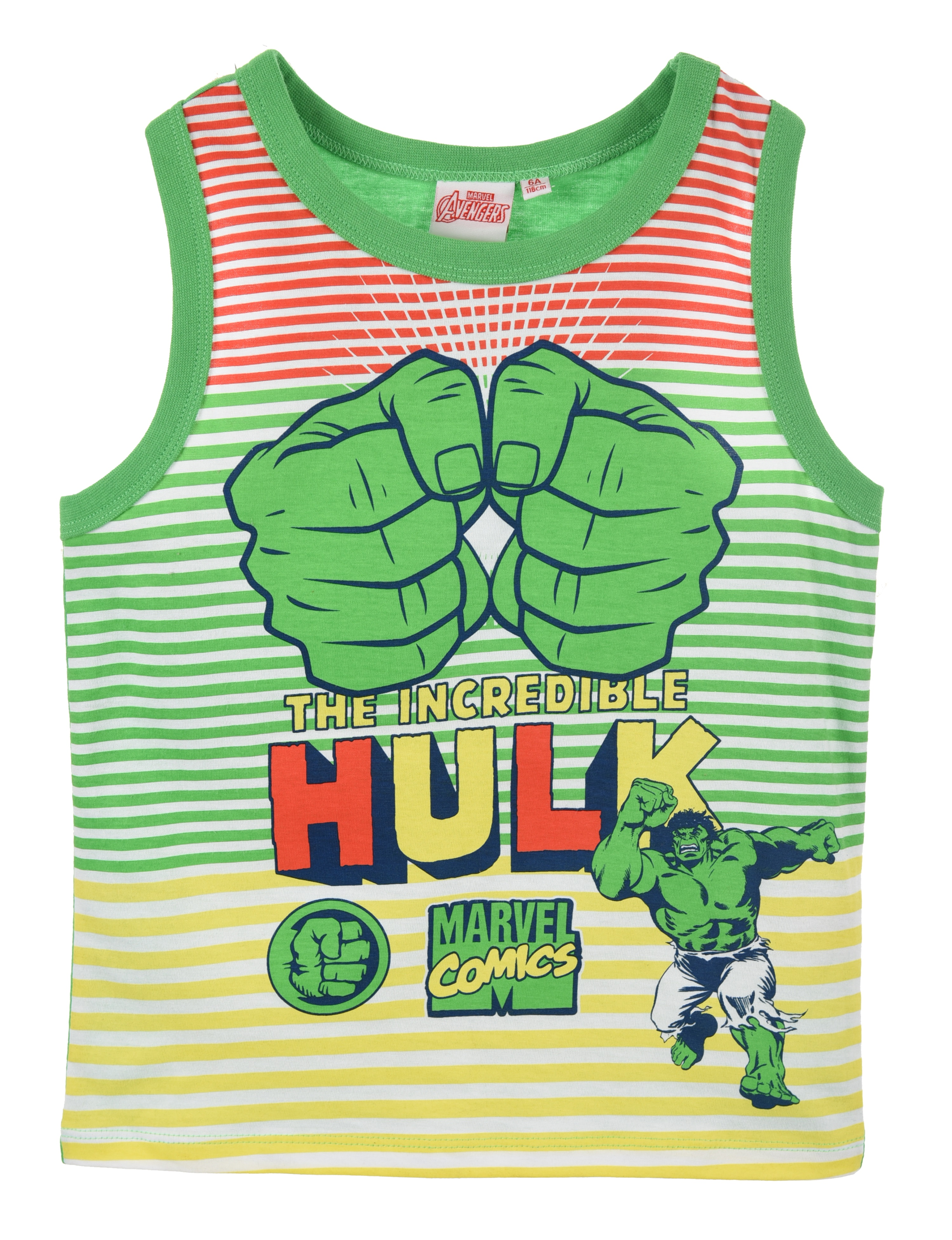 Canotta Hulk Avengers MARVEL Maglietta Bambino 100% Cotone - Ex1008verde
