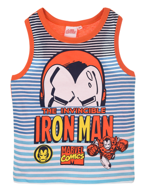 Canotta Iron Man Avengers MARVEL Maglietta Bambino 100% Cotone - Ex1008arancio
