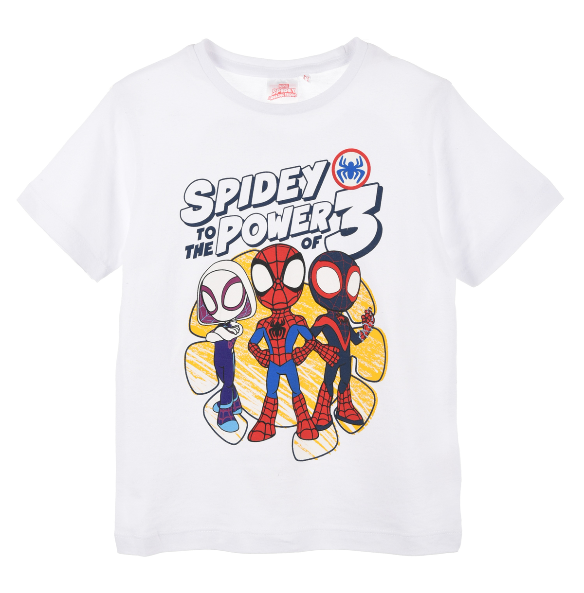 T-Shirt M.c. Spidey MARVEL Maglietta Bambino 100% Cotone - Ex1280bianco