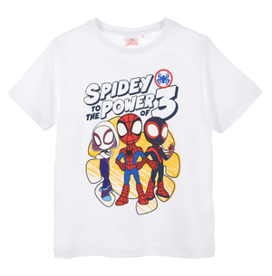 T-Shirt M.c. Spidey MARVEL Maglietta Bambino 100% Cotone - Ex1280bianco