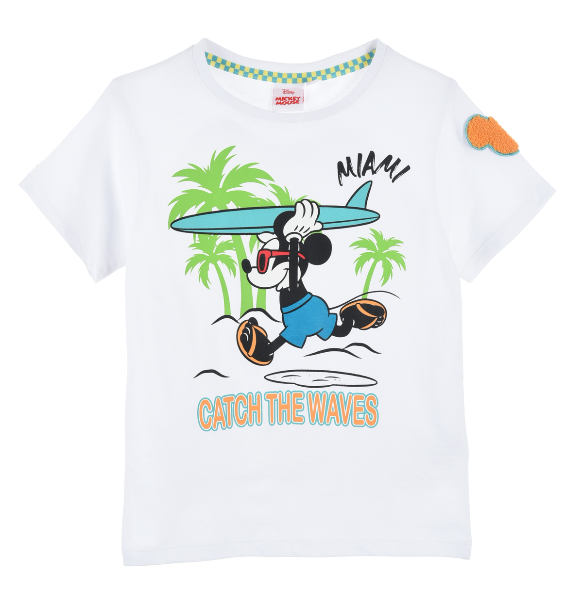 T-Shirt M.c. Topolino DISNEY Maglietta Bambino 100% Cotone - Ex1171bianco