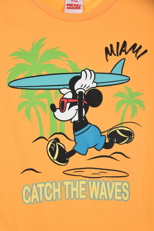 T-Shirt M.c. Topolino DISNEY Maglietta Bambino 100% Cotone - Ex1171arancio