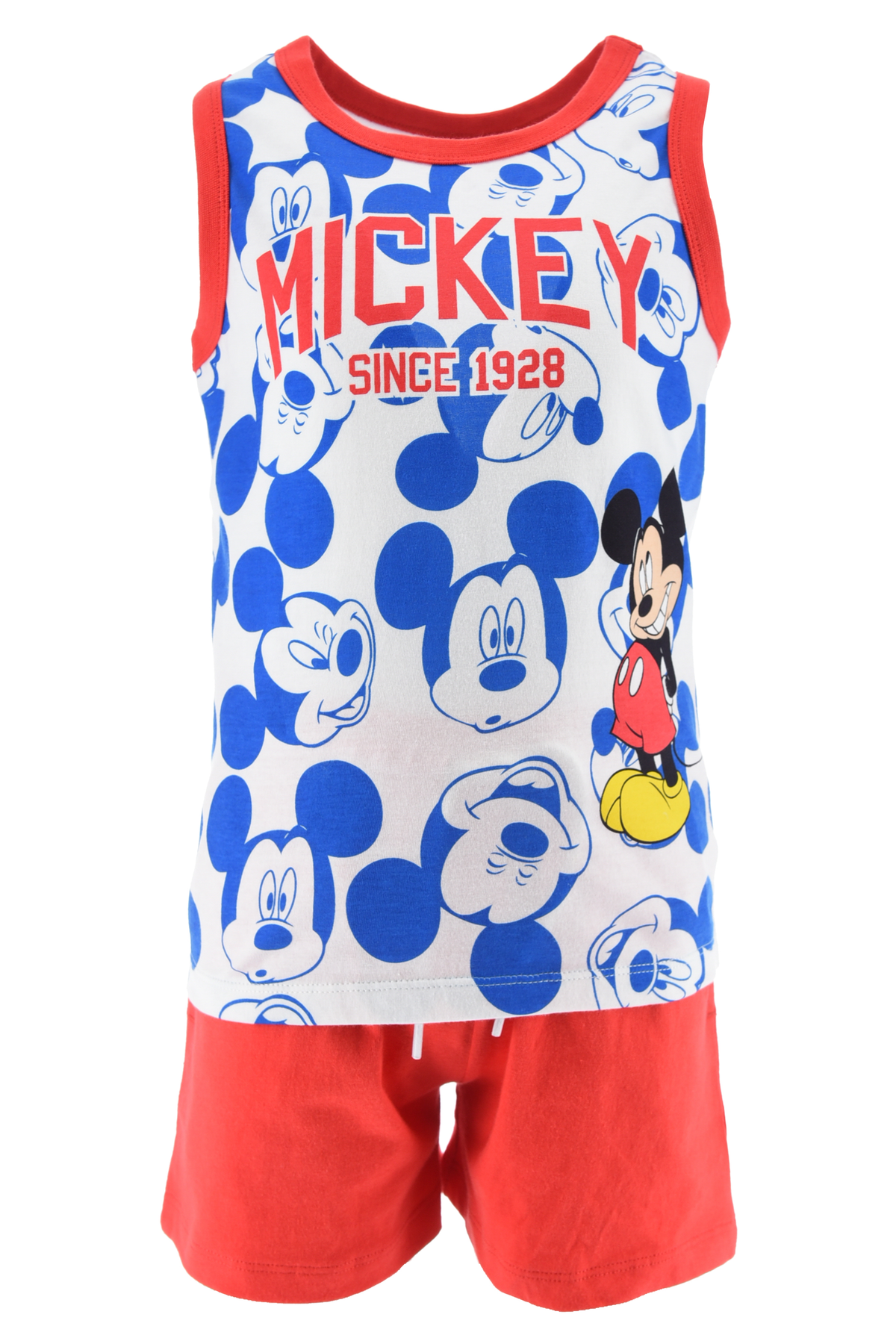 Completo Short + Canotta Topolino DISNEY Bambino 100% Cotone - Ex1071rosso