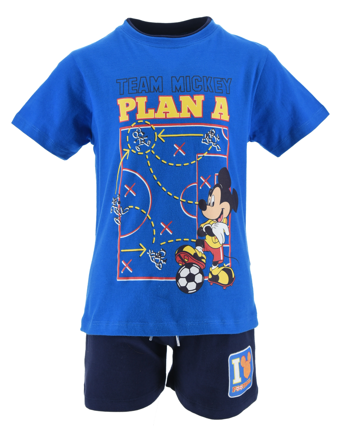 Completo Short + T-Shirt Topolino DISNEY Bambino 100% Cotone - Ex1040blu
