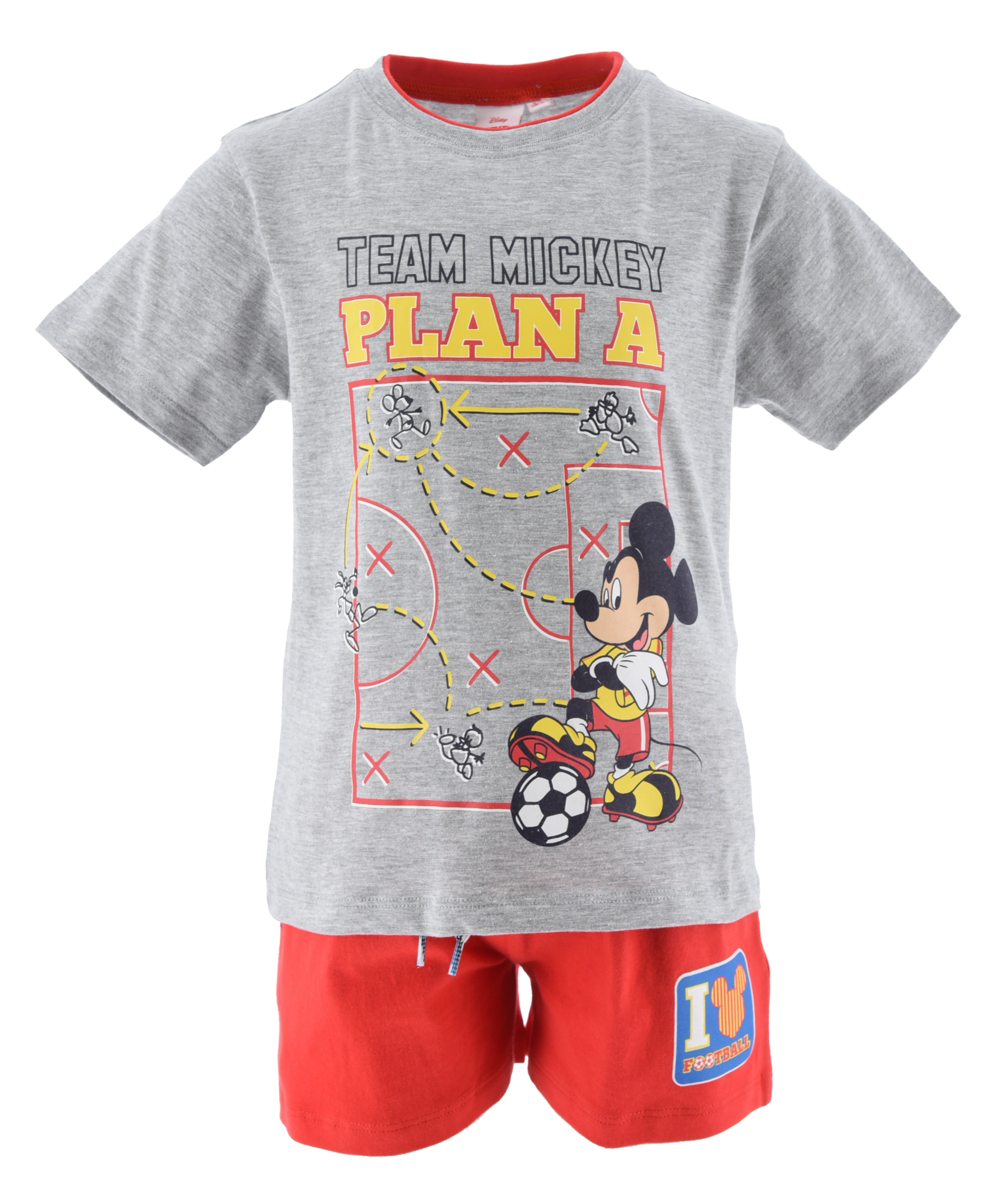 Completo Short + T-Shirt Topolino DISNEY Bambino 100% Cotone - Ex1040grigio