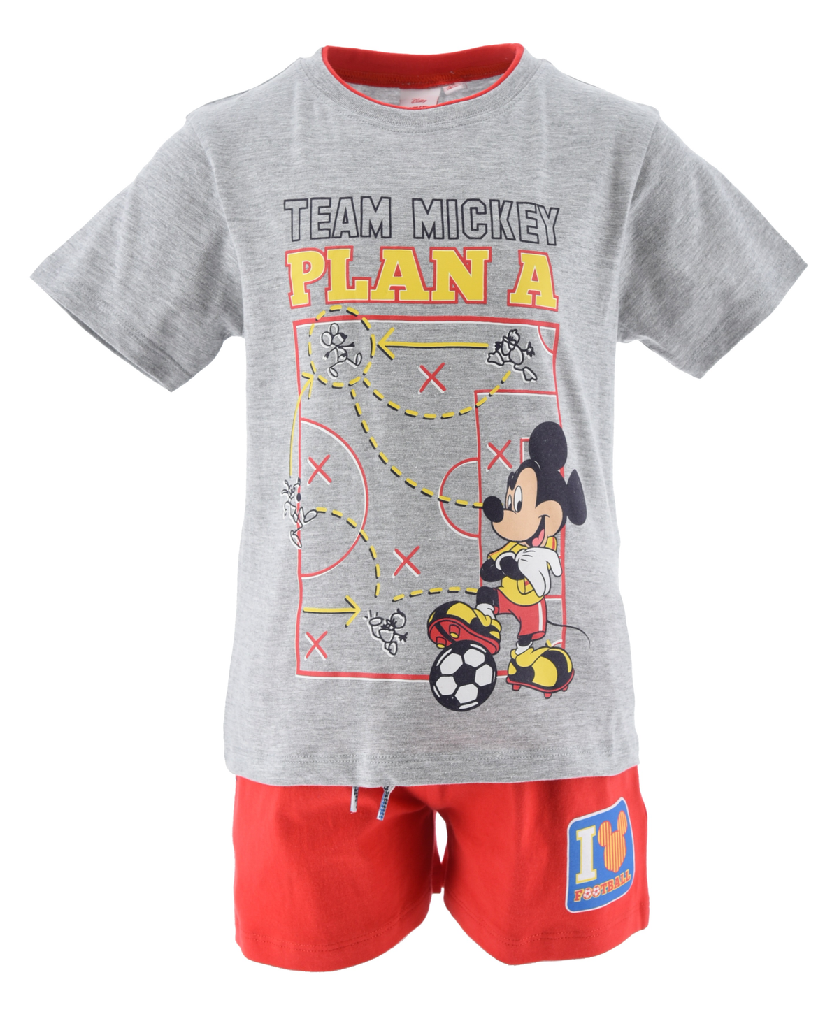 Completo Short + T-Shirt Topolino DISNEY Bambino 100% Cotone - Ex1040grigio
