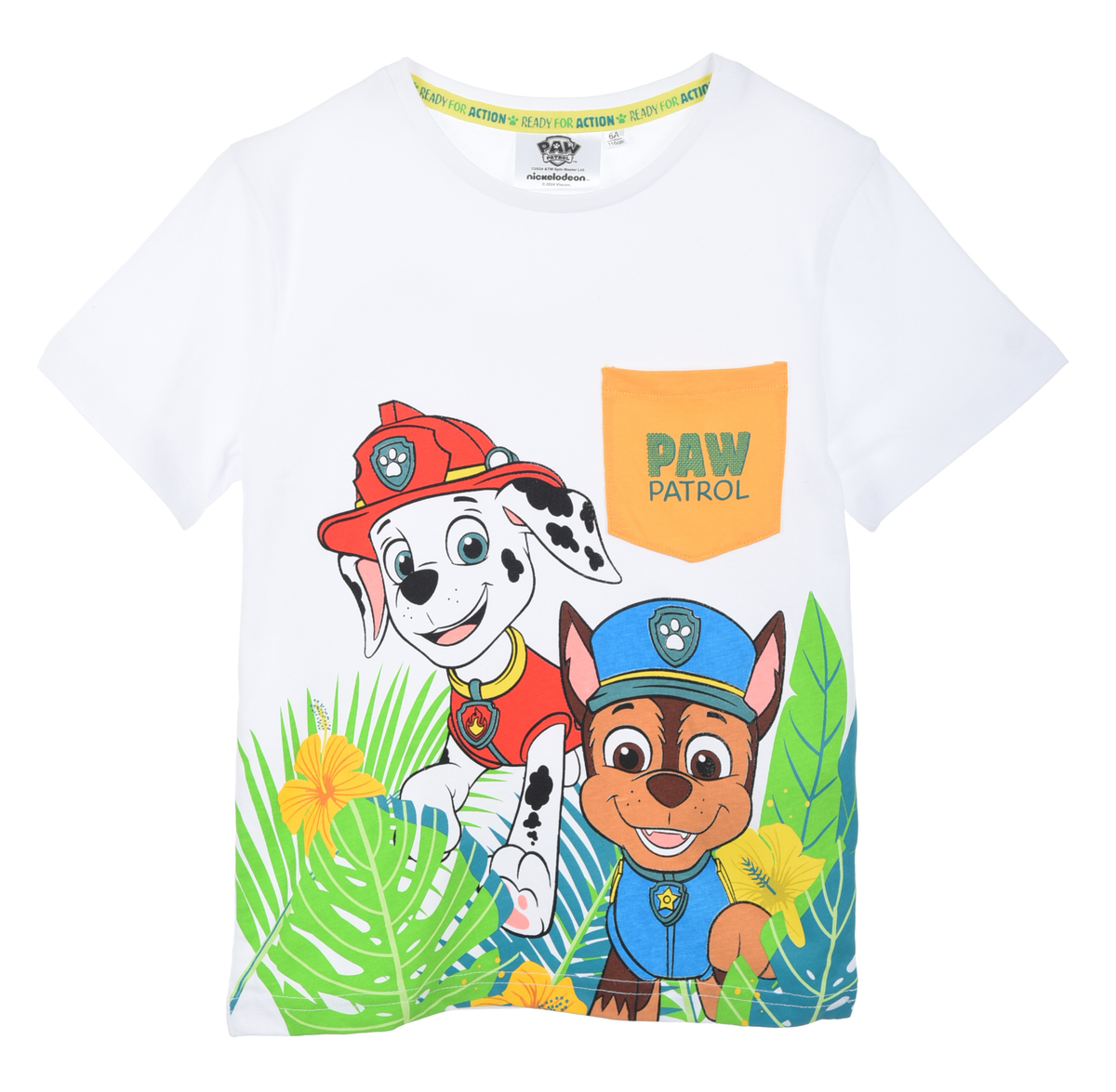 T-Shirt M.c. Paw Patrol Maglietta Bambino 100% Cotone - Ex1177bianco