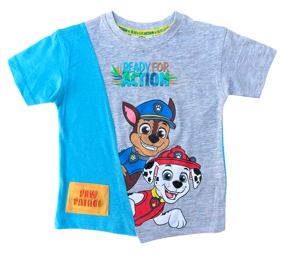 T-Shirt M.c. Paw Patrol Maglietta Bambino 100% Cotone - Ex1179turchese