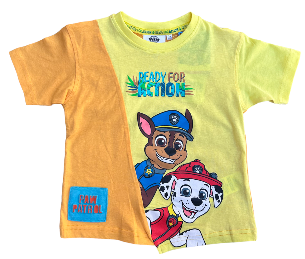 T-Shirt M.c. Paw Patrol Maglietta Bambino 100% Cotone - Ex1179arancio