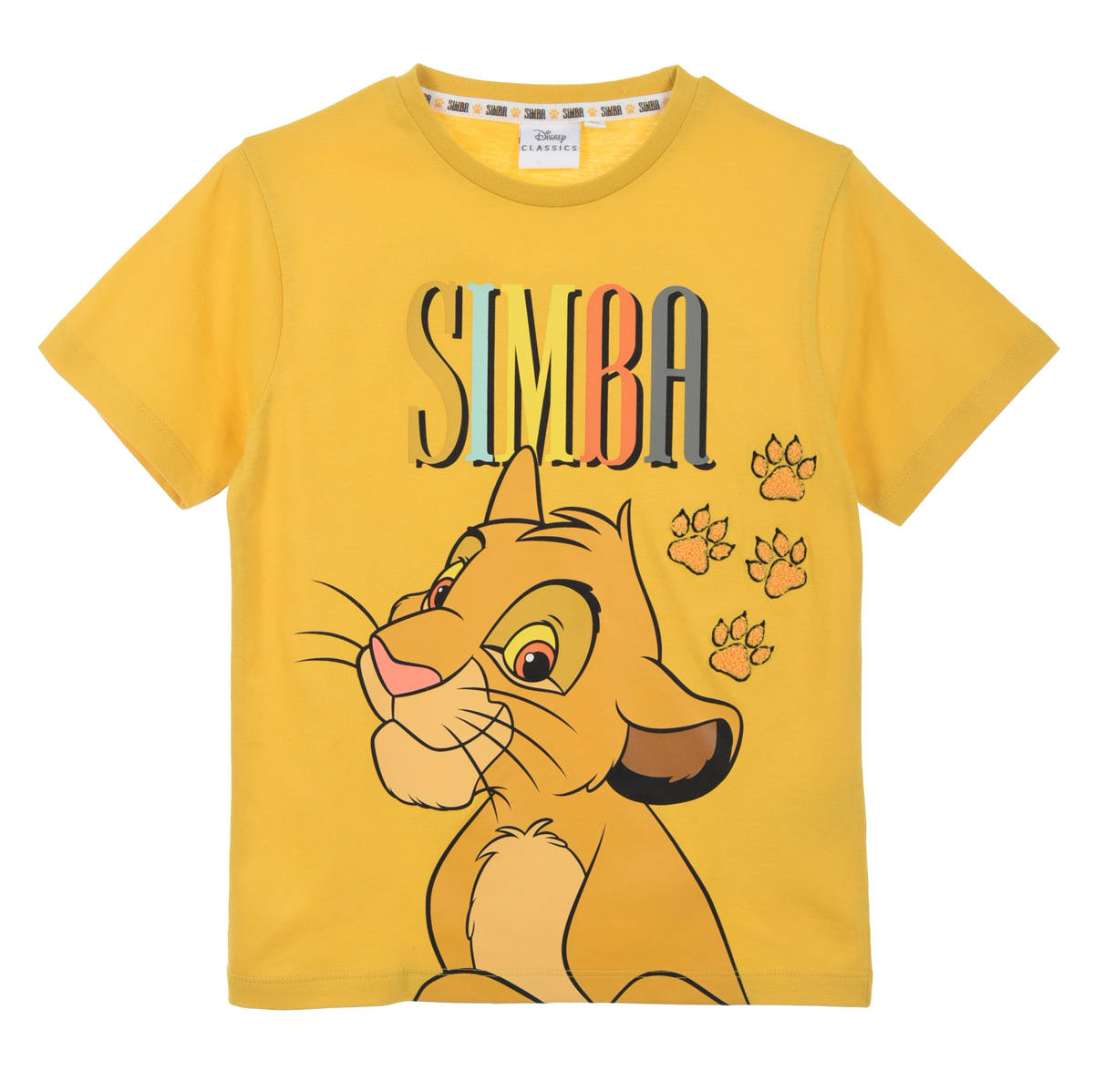 T-Shirt M.c. Simba DISNEY Maglietta Bambino 100% Cotone - Ex1180senape