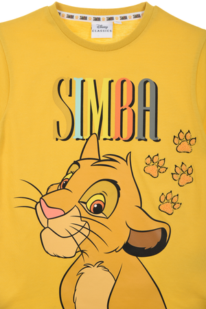 T-Shirt M.c. Simba DISNEY Maglietta Bambino 100% Cotone - Ex1180senape