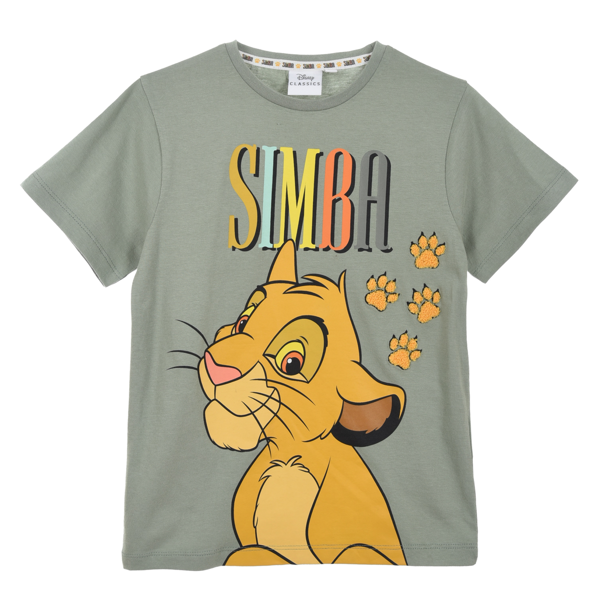 T-Shirt M.c. Simba DISNEY Maglietta Bambino 100% Cotone - Ex1180verde
