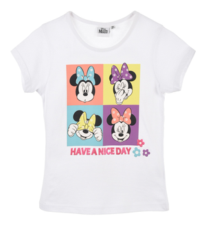 T-Shirt M.c. Minnie DISNEY Maglietta Bambino 100% Cotone - Ex1149bianco