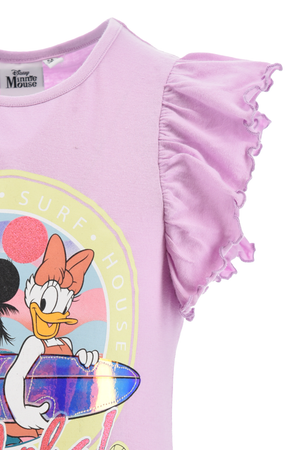 Completo Short + T-Shirt Minnie DISNEY Bambino 100% Cotone - Ex1060lilla