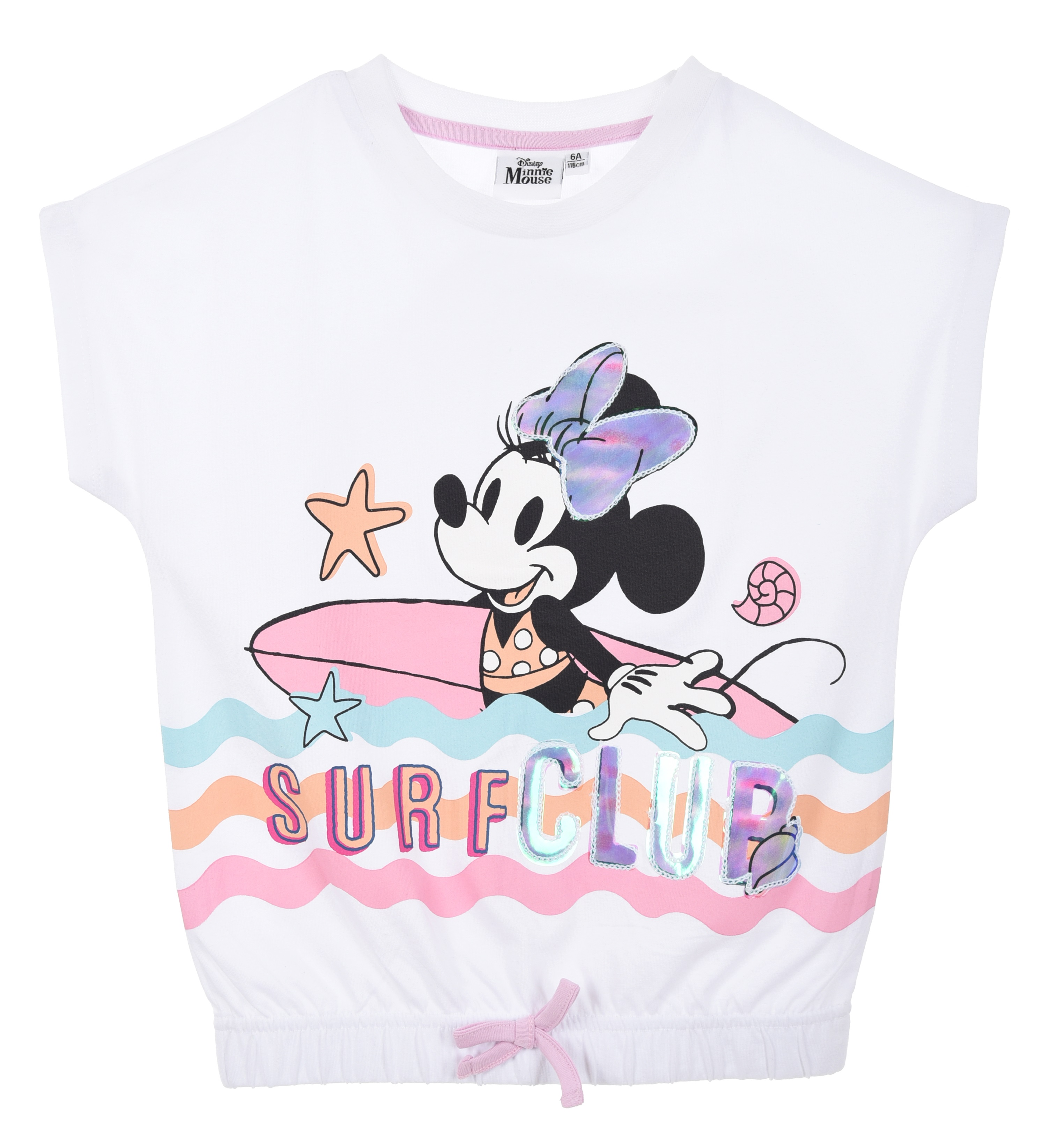 T-Shirt M.c. Minnie DISNEY Maglietta Corta Bambino 100% Cotone - Ex1193bianco