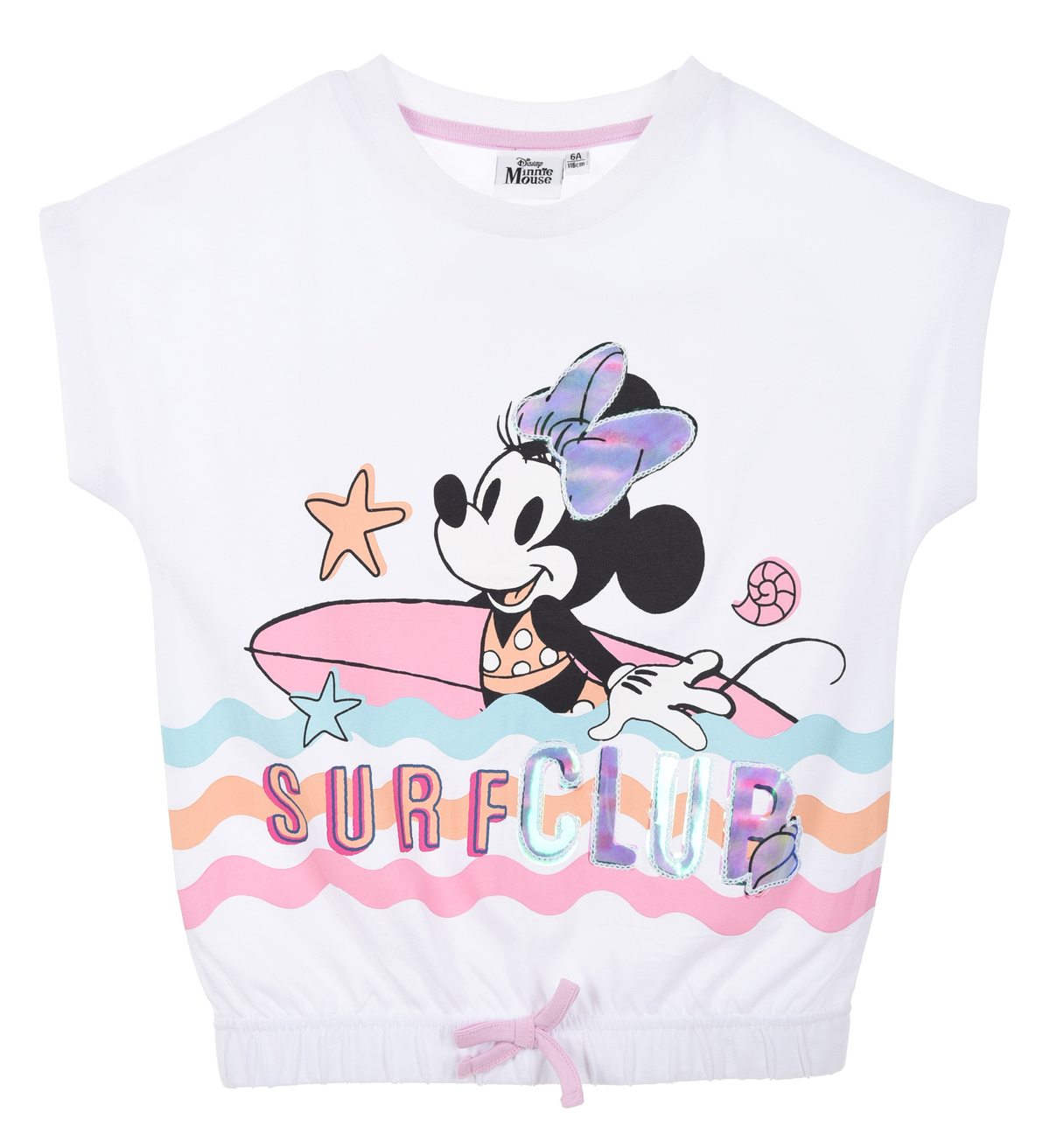 T-Shirt M.c. Minnie DISNEY Maglietta Corta Bambino 100% Cotone - Ex1193bianco