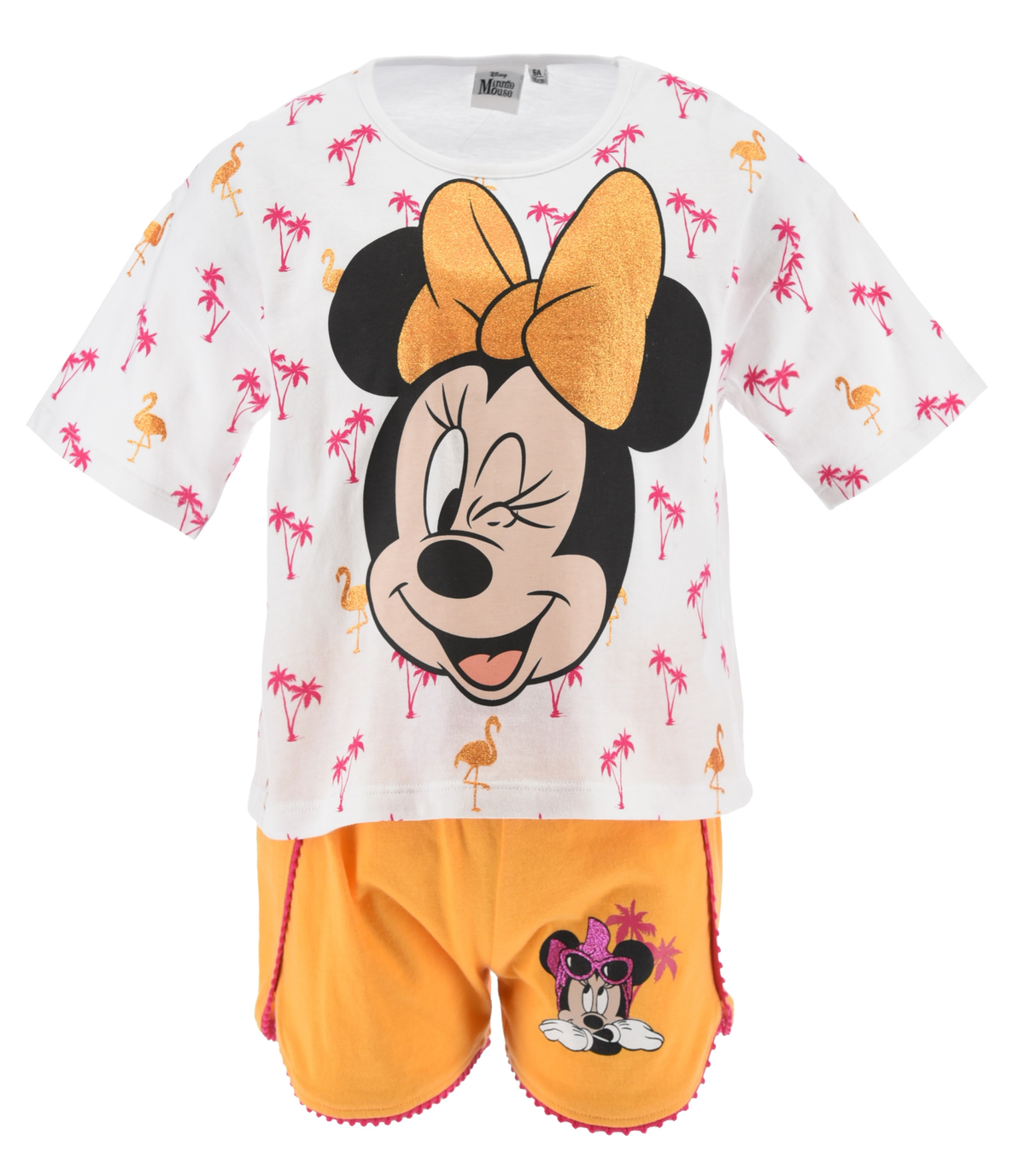 Completo Short + T-Shirt Minnie DISNEY Bambino 100% Cotone - Ex1061arancio